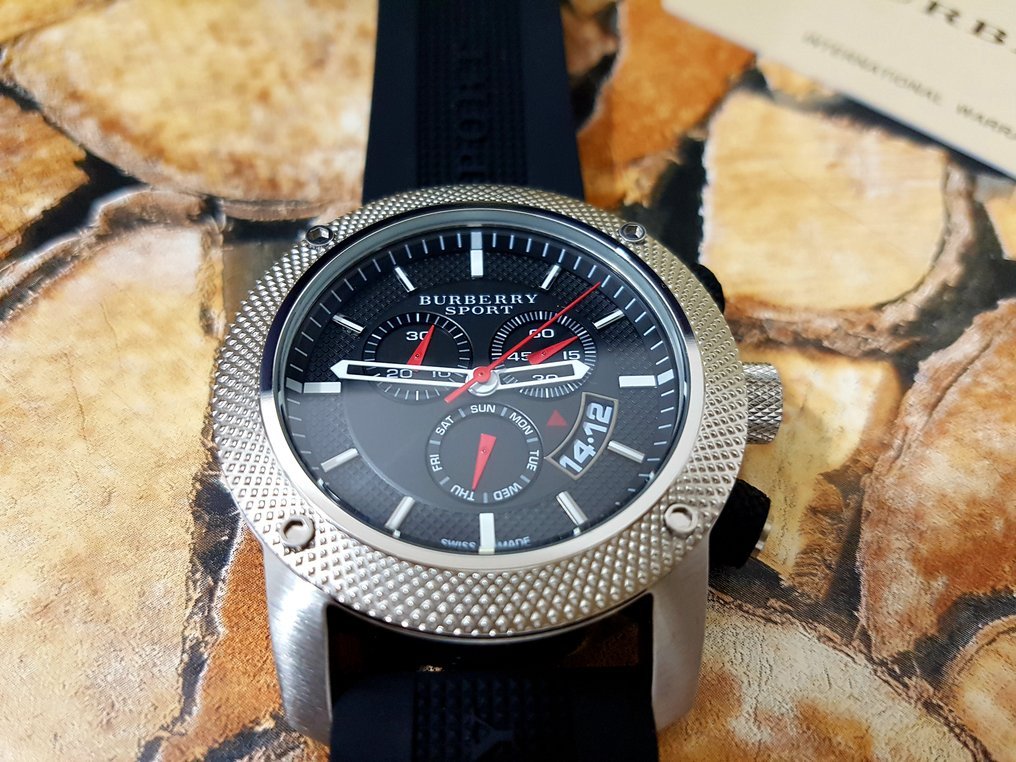 Burberry Endurance Sport Chronograph Black Dial Black Rubber Strap Watch for Men - BU7700 Buy Now By Burberry