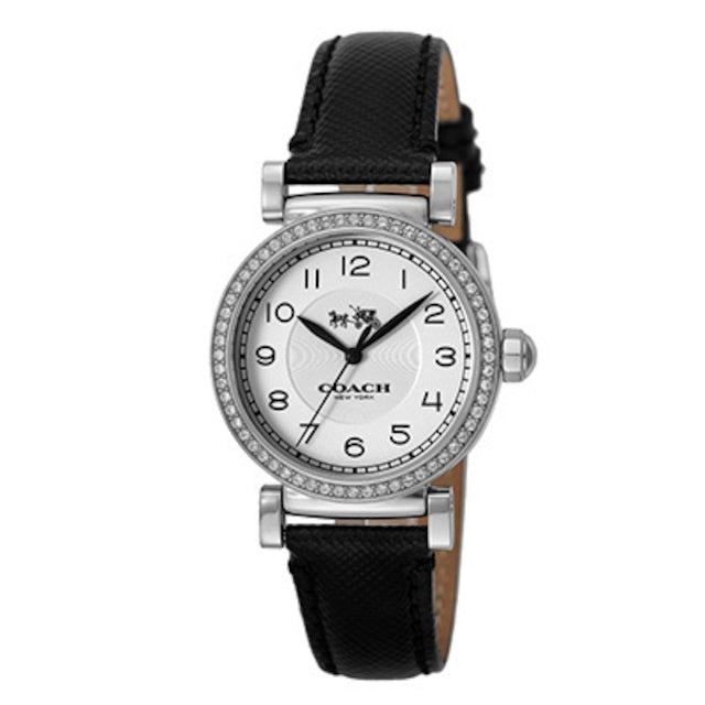 Coach Madison White Dial Black Leather Strap Watch for Women - 14502399 Buy Now By Coach