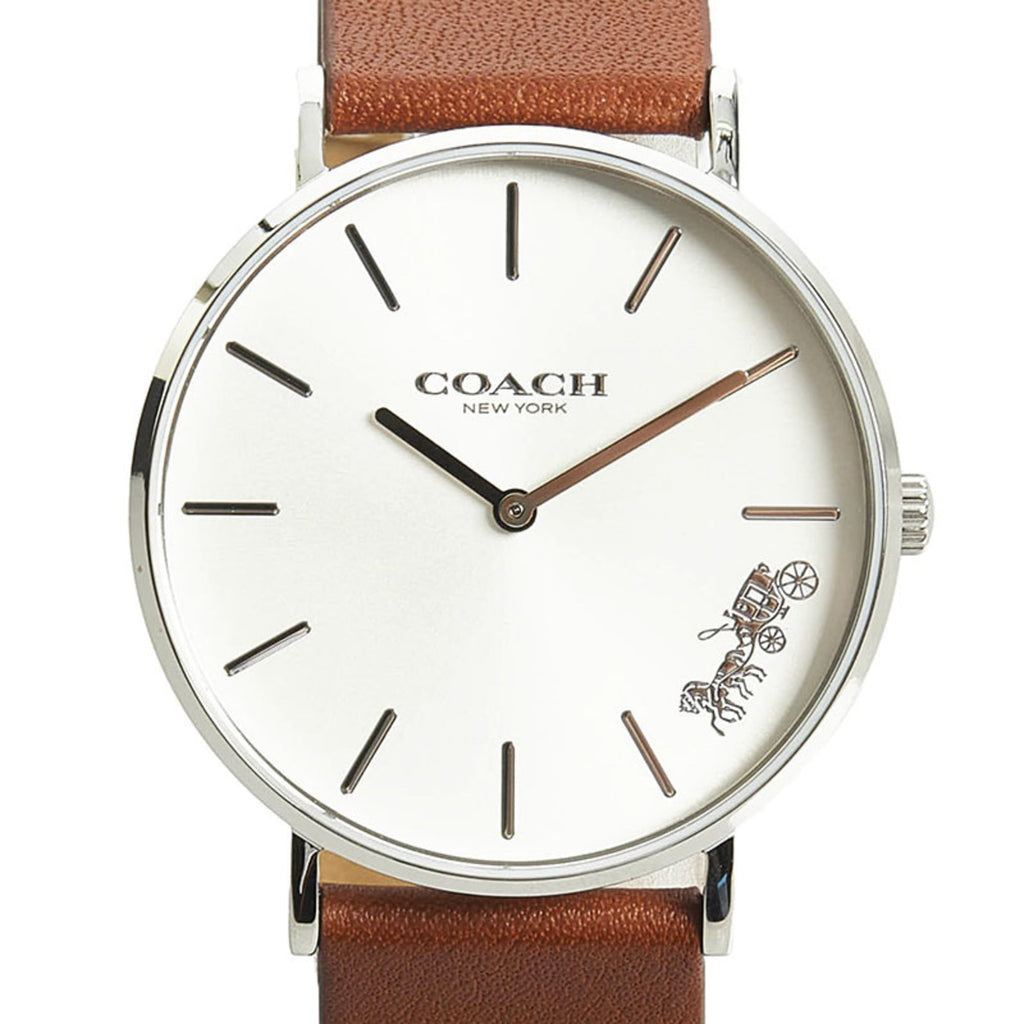 Coach Perry White Dial Brown Leather Strap Watch for Women - 14503154 Buy Now By Coach