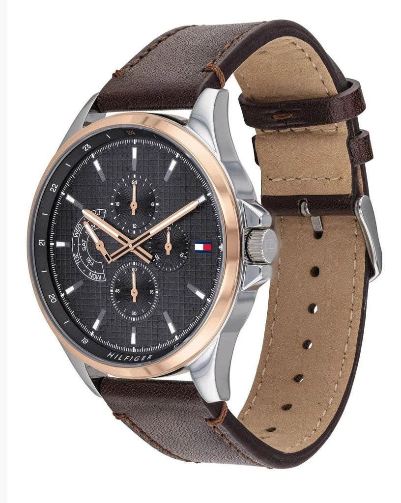Tommy Hilfiger Shawn Multifunction Grey Dial Brown Leather Strap Watch for Men - 1791615 Buy Now By Tommy Hilfiger