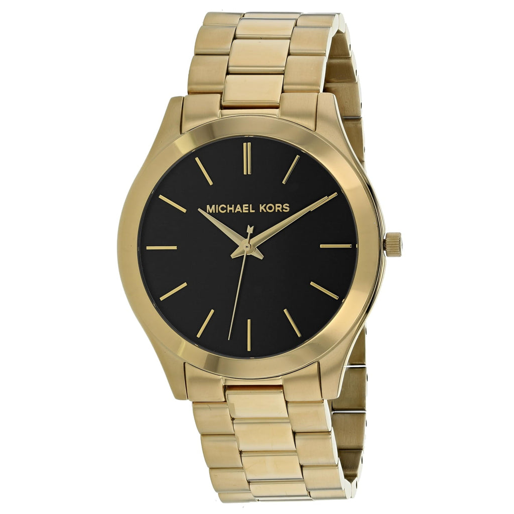 Michael Kors Runway Black Dial Gold Steel Strap Watch for Women - MK3478 Buy Now By Michael Kors