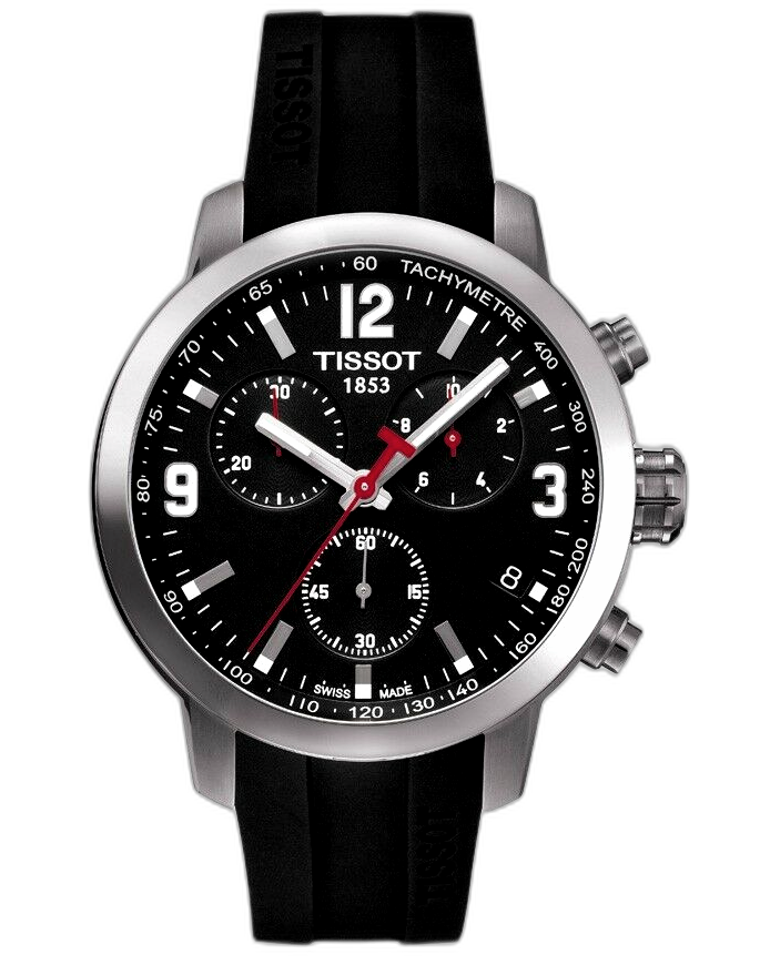 Tissot PRC 200 Chronograph Black Dial Black Rubber Strap Watch for Men - T114.417.17.057.00 Buy Now By Tissot