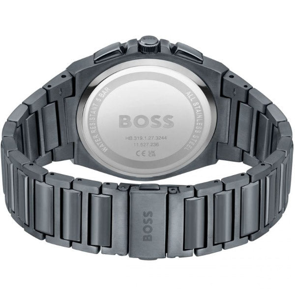 Hugo Boss Steer Chronograph Quartz Grey Dial Grey Steel Strap Watch For Men - 1513996 Buy Now By Hugo Boss