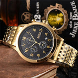 Hugo Boss Navigator Black Dial Gold Steel Strap Watch for Men - 1513531 Buy Now By Hugo Boss