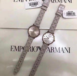 Emporio Armani Classic White Dial Beige Leather Strap Watch For Women - AR11008 Buy Now By Emporio Armani