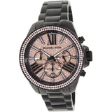 Michael Kors Wren Chronograph Gold Diamonds Dial Black Steel Strap Watch for Women - MK5879 Buy Now By Michael Kors