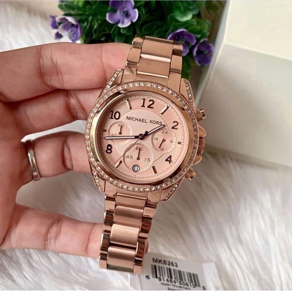 Michael Kors Blair Rose Gold Dial Rose Gold Steel Strap Watch for Women - MK5263 Buy Now By Michael Kors