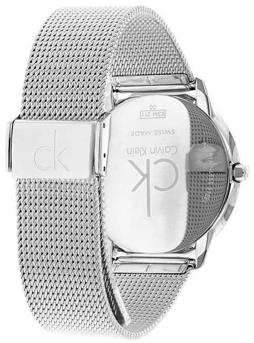Calvin Klein Minimal Black Dial Silver Mesh Bracelet Watch for Women - K3M22123 Buy Now By Calvin Klein