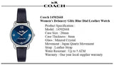Coach Delancey Navy Blue Dial Blue Leather Strap Watch for Women - 14502668 Buy Now By Coach