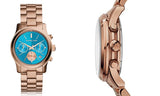 Michael Kors Runway Chronograph Turquoise Dial Rose Gold Steel Strap Watch For Women - MK6164 Buy Now By Michael Kors