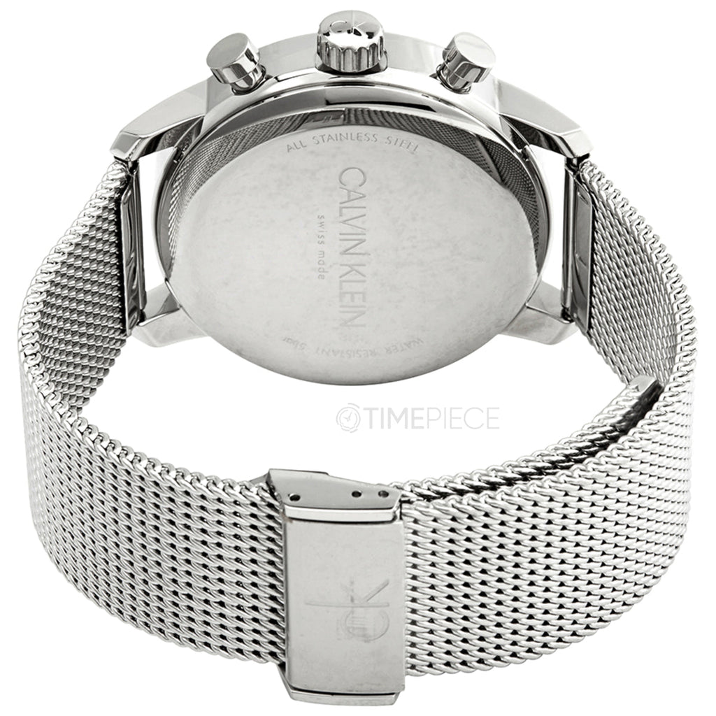 Calvin Klein City Chronograph White Dial Silver Mesh Bracelet Watch for Men - K2G27126 Buy Now By Calvin Klein