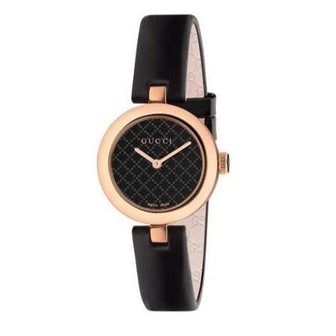 Gucci Diamantissima Quartz Black Dial Black Leather Strap Watch for Women - YA141401 Buy Now By Gucci