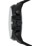 Diesel Mega Chief Chronograph Silver Dial Black Leather Strap Watch For Men - DZ4512 Buy Now By Diesel