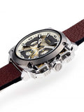 Diesel BAMF Chronograph Beige Dial Brown Leather Strap Watch For Men - DZ7343 Buy Now By Diesel