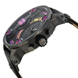 Diesel Badass Chronograph Anthracite Dial Black Leather Strap Watch For Men - DZ7270 Buy Now By Diesel