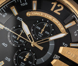 Diesel Mega Chief Chronograph Black Dial Black Leather Strap Watch For Men - DZ4344 Buy Now By Diesel