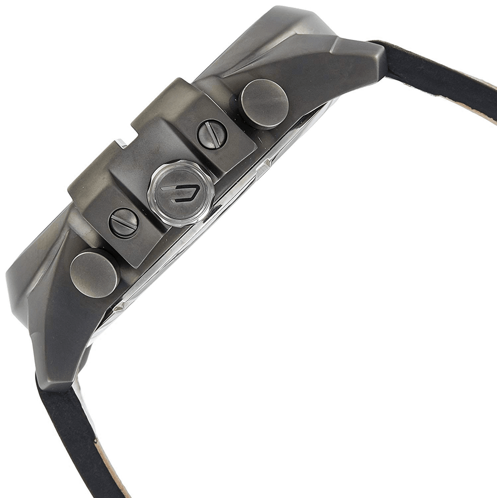 Diesel Mega Chief Chronograph White Dial Brown Leather Strap Watch For Men - DZ4280 Buy Now By Diesel