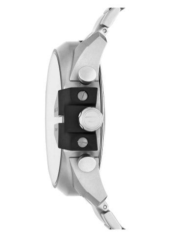 Diesel Mega Chief Chronograph Silver Dial Silver Steel Strap Watch For Men - DZ4501 Buy Now By Diesel