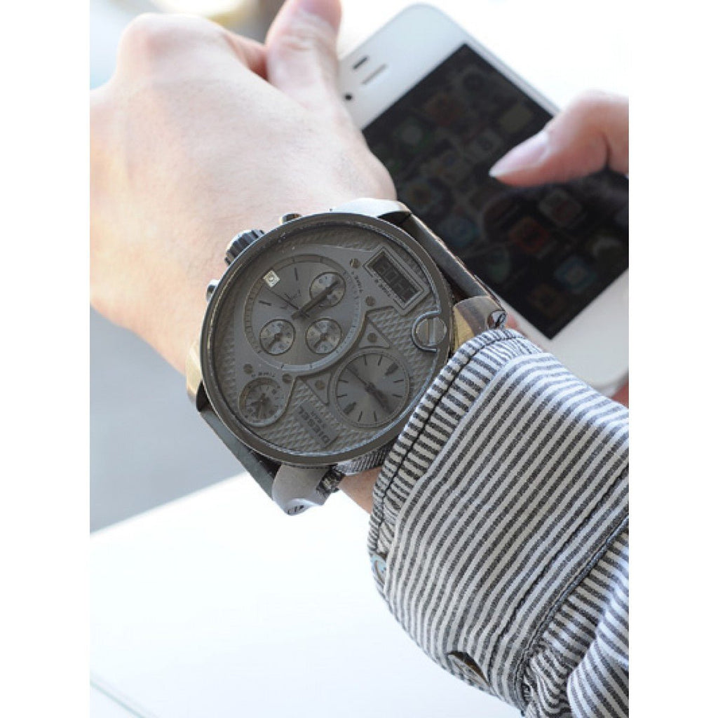 Diesel Mr Daddy 1.0 Gray Dial Gray Stainless Steel Watch For Men - DZ7247 Buy Now By Diesel