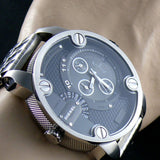 Diesel Little Daddy Chronograph Black Dial Silver Steel Strap Watch For Men - DZ7259 Buy Now By Diesel