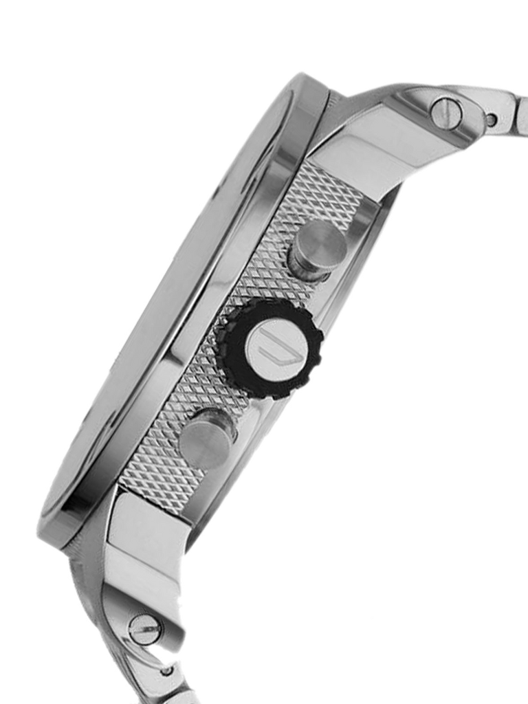 Diesel Little Daddy Chronograph Black Dial Silver Steel Strap Watch For Men - DZ7259 Buy Now By Diesel