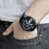 Diesel Mr Daddy Chronograph Black Dial Black Leather Strap Watch For Men - DZ7313 Buy Now By Diesel