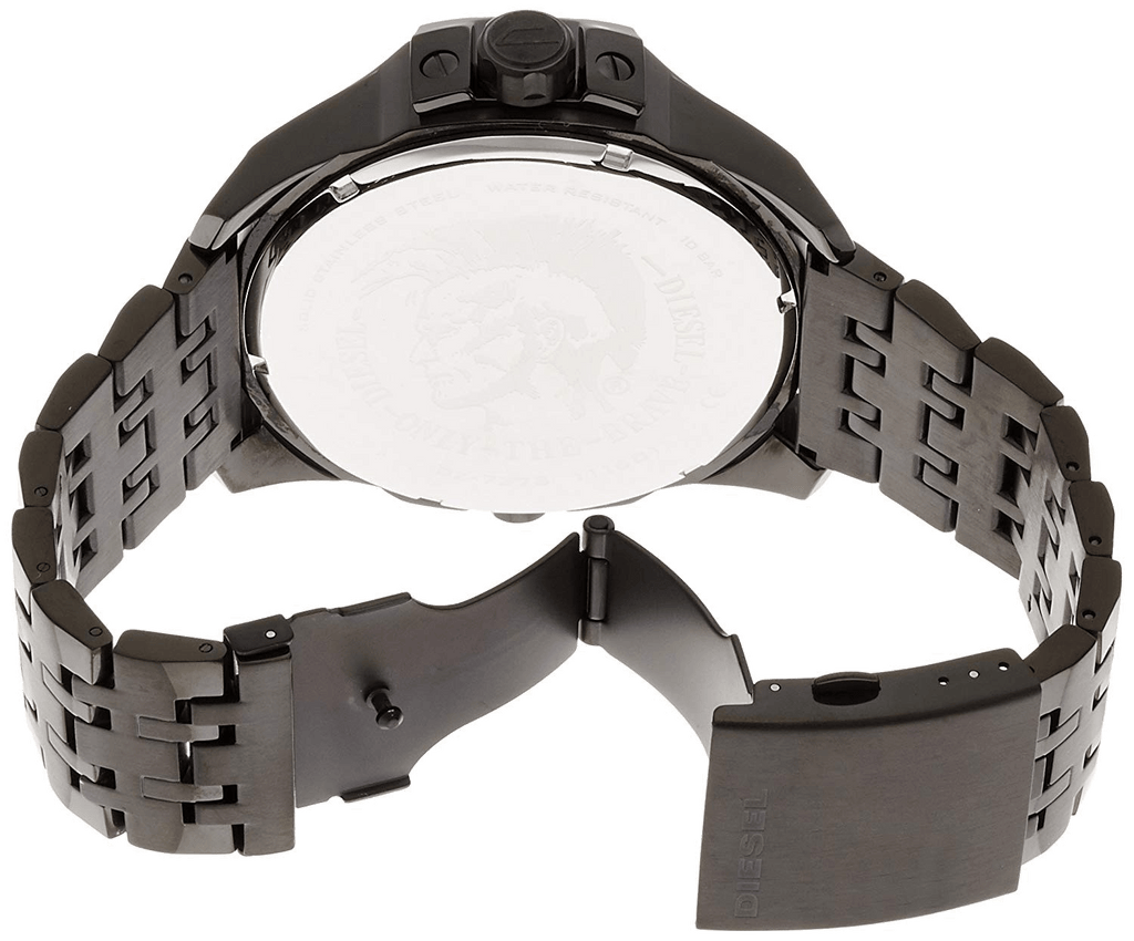 Diesel Uber Chief Chronograph Red Dial Black Steel Strap Watch For Men - DZ7373 Buy Now By Diesel