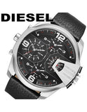 Diesel Uber Chief Oversized 4 Time Black Dial Leather Strap Watch For Men - DZ7376 Buy Now By Diesel