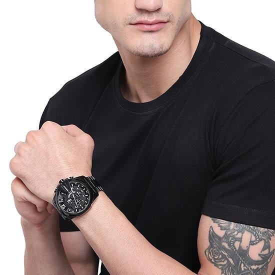 Diesel Mega Chief Chronograph Black Dial Black Steel Strap Watch For Men - DZ4283 Buy Now By Diesel