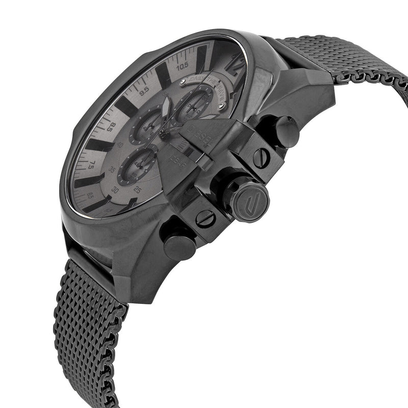 Diesel Mega Chief Chronograph Black Dial Black Mesh Strap Watch For Men - DZ4527 Buy Now By Diesel