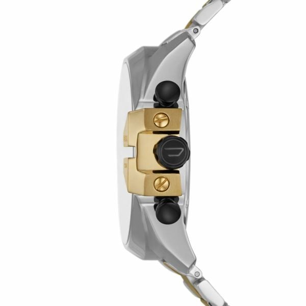 Diesel Mega Chief Chronograph Black Dial Two Tone Steel Strap Watch For Men - DZ4581 Buy Now By Diesel