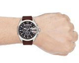 Diesel Mega Chief Chronograph Black Dial Brown Leather Strap Watch For Men - DZ4290 Buy Now By Diesel