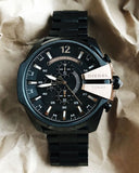 Diesel Mega Chief Chronograph Black Dial Black Steel Strap Watch For Men - DZ4309 Buy Now By Diesel