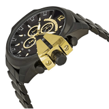 Diesel Mega Chief Chronograph Black Dial Black Steel Strap Watch For Men - DZ4338 Buy Now By Diesel