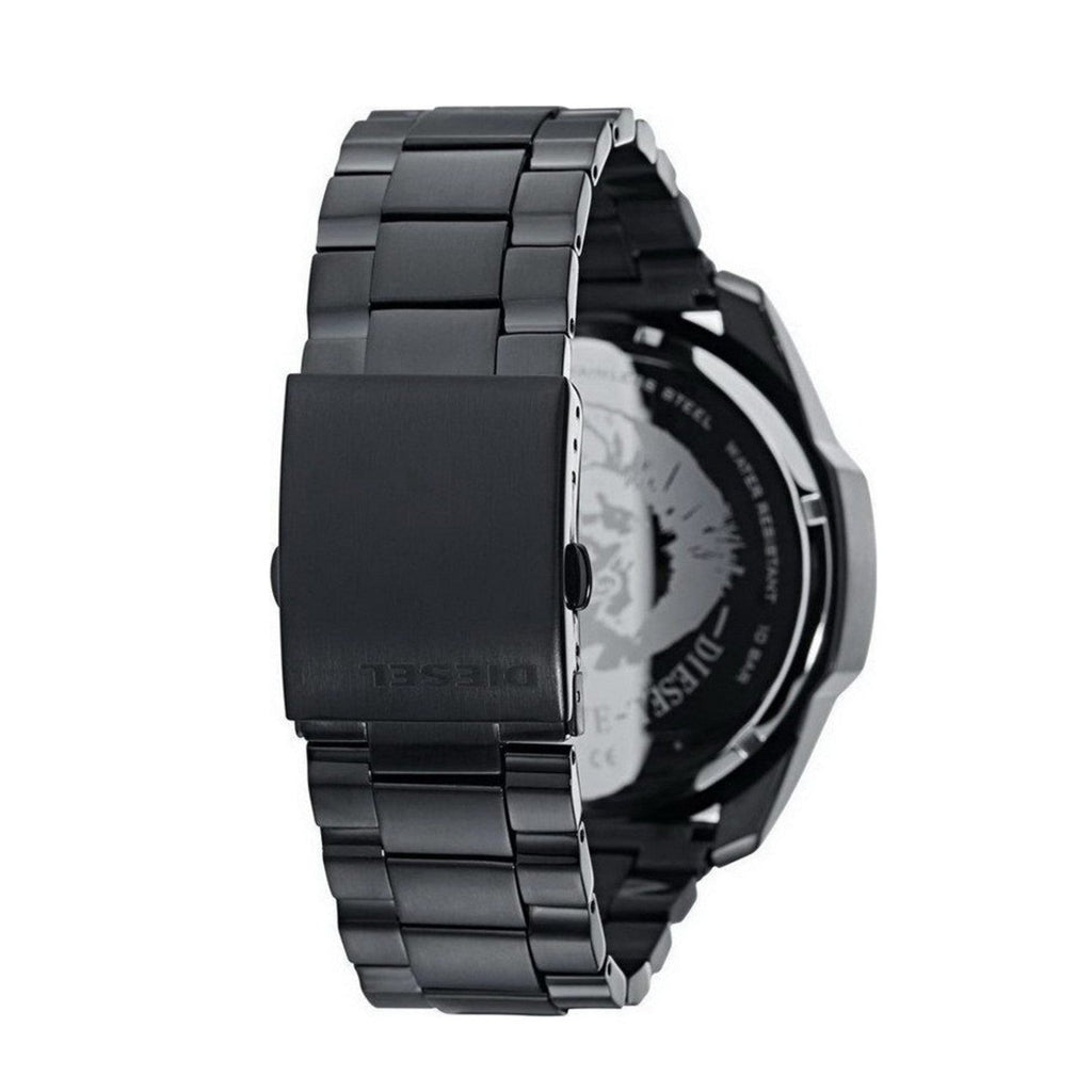 Diesel Mega Chief Chronograph Black Dial Black Steel Strap Watch For Men - DZ4355 Buy Now By Diesel
