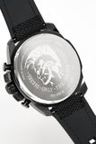 Diesel Mega Chief Chronograph Silver Dial Black Leather Strap Watch For Men - DZ4512 Buy Now By Diesel