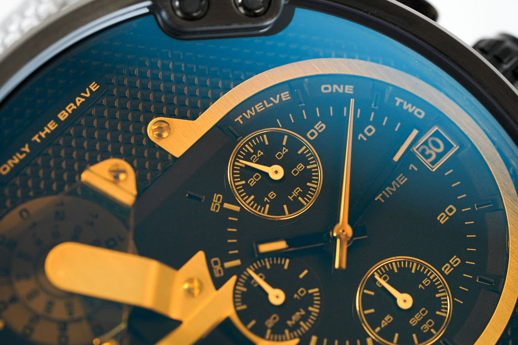 Diesel Mr. Daddy 2.0 Chronograph Black Dial Grey Nylon Strap Watch For Men - DZ7429 Buy Now By Diesel