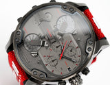 Diesel Mr Daddy 2.0 Chronograph Grey Dial Red Rubber Strap Watch For Men - DZ7423 Buy Now By Diesel