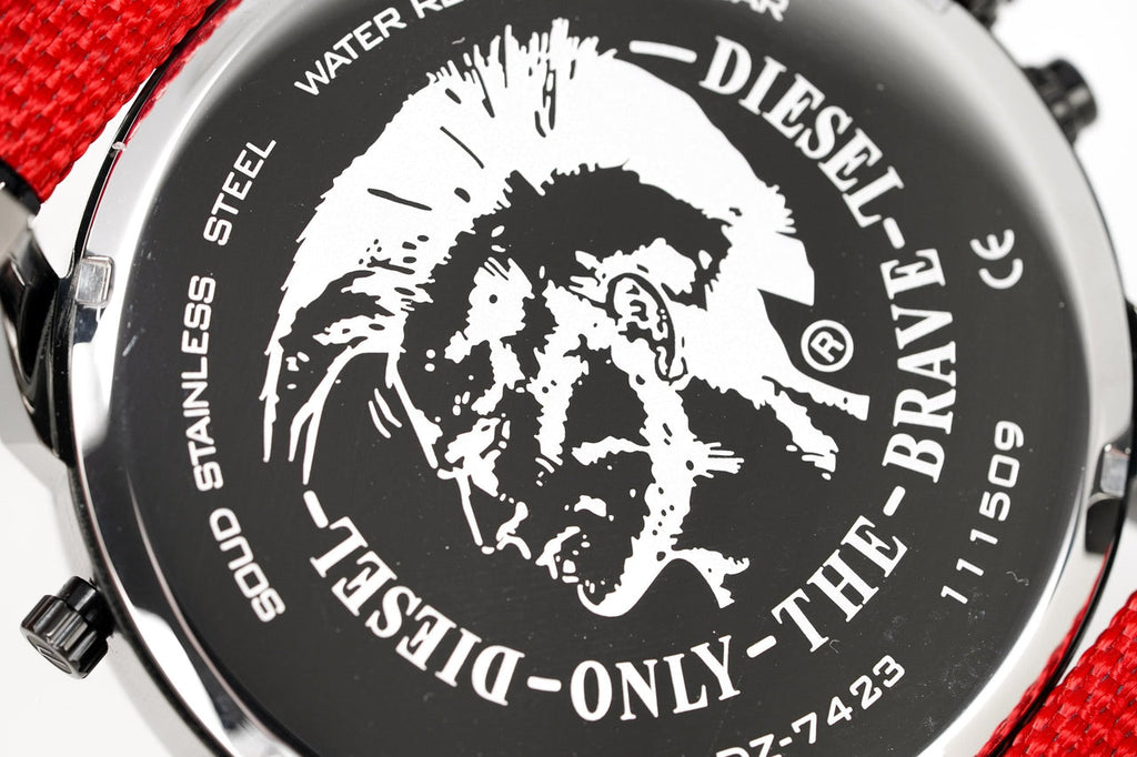 Diesel Mr Daddy 2.0 Chronograph Grey Dial Red Rubber Strap Watch For Men - DZ7423 Buy Now By Diesel