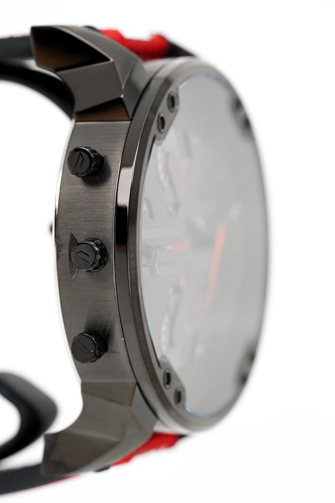 Diesel Mr Daddy 2.0 Chronograph Grey Dial Red Rubber Strap Watch For Men - DZ7423 Buy Now By Diesel