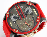 Diesel Mr Daddy 2.0 Chronograph Grey Dial Red Rubber Strap Watch For Men - DZ7430 Buy Now By Diesel