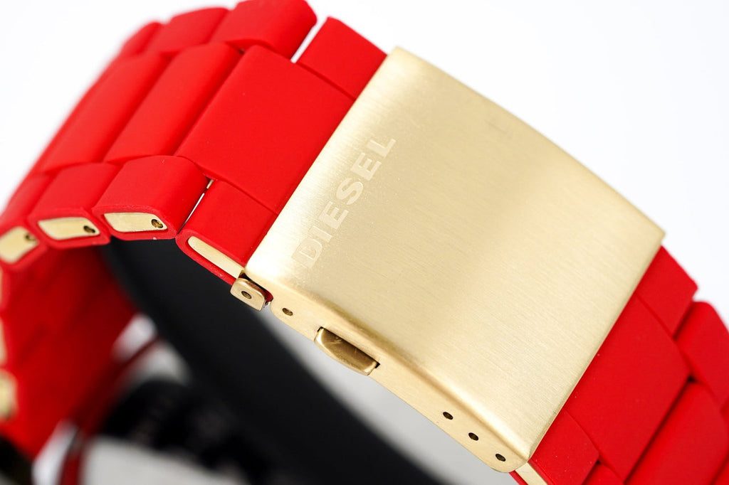 Diesel Mr Daddy 2.0 Chronograph Grey Dial Red Rubber Strap Watch For Men - DZ7430 Buy Now By Diesel