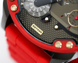 Diesel Mr Daddy 2.0 Chronograph Grey Dial Red Rubber Strap Watch For Men - DZ7430 Buy Now By Diesel
