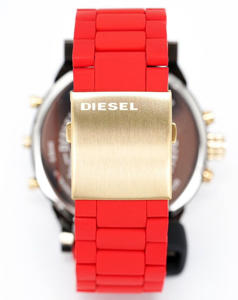Diesel Mr Daddy 2.0 Chronograph Grey Dial Red Rubber Strap Watch For Men - DZ7430 Buy Now By Diesel
