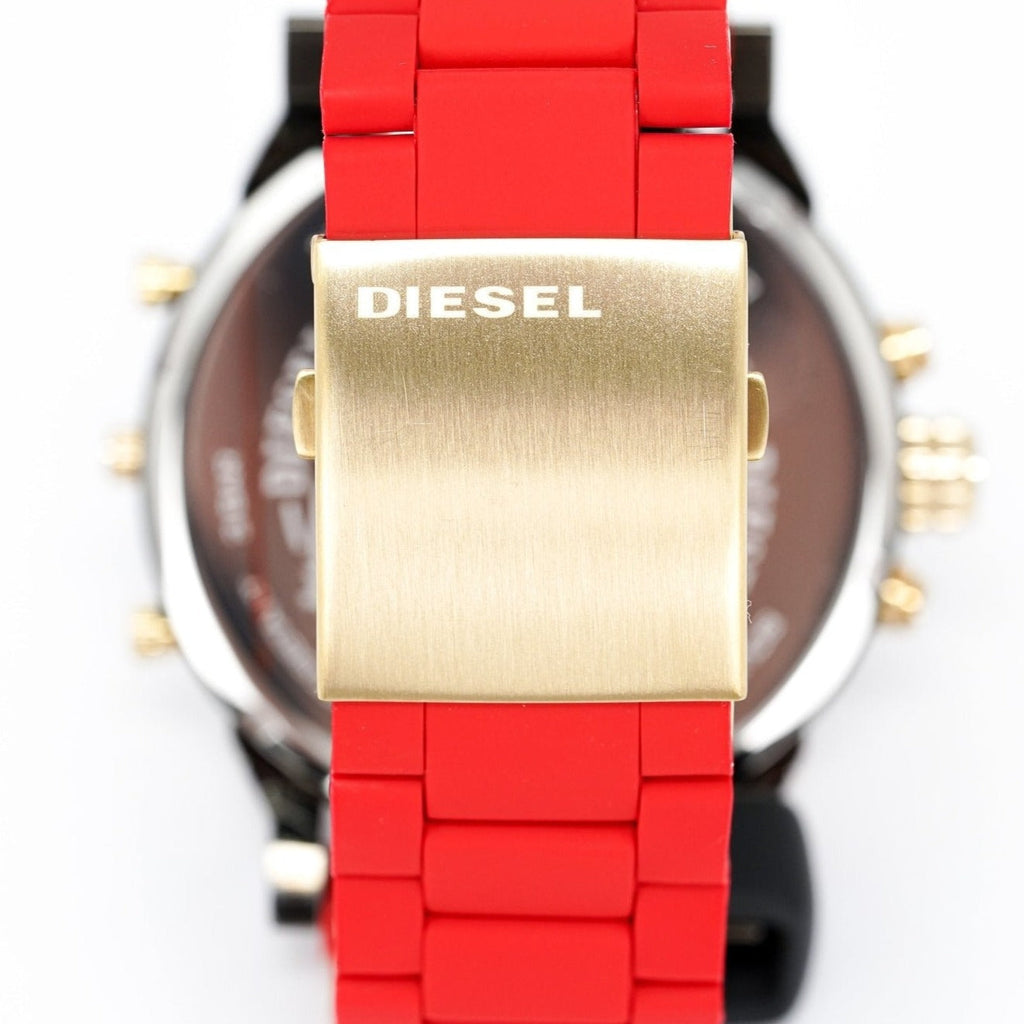 Diesel Mr Daddy 2.0 Chronograph Grey Dial Red Rubber Strap Watch For Men - DZ7430 Buy Now By Diesel