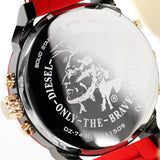Diesel Mr Daddy 2.0 Chronograph Grey Dial Red Rubber Strap Watch For Men - DZ7430 Buy Now By Diesel