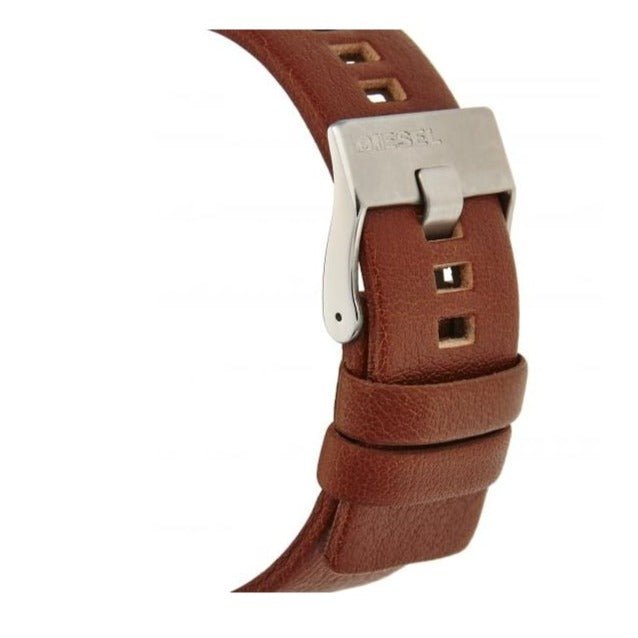 Diesel SBA Dual Time Black Dial Brown Leather Strap Watch For Men - DZ7264 Buy Now By Diesel