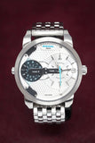 Diesel Mini Daddy Dual Time Silver Dial Stainless Steel Watch For Men - DZ7305 Buy Now By Diesel