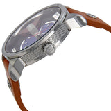 Diesel Mini Daddy Blue & Black Dial Brown Leather Strap Watch For Men - DZ7308 Buy Now By Diesel