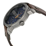 Diesel Mini Daddy Analog Blue Dial Brown Leather Strap Watch For Men - DZ7339 Buy Now By Diesel
